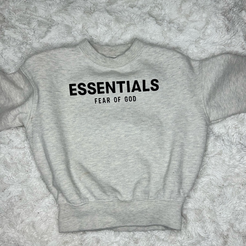 Essentials Heather Gray Sweatshirt with Yellow Accent